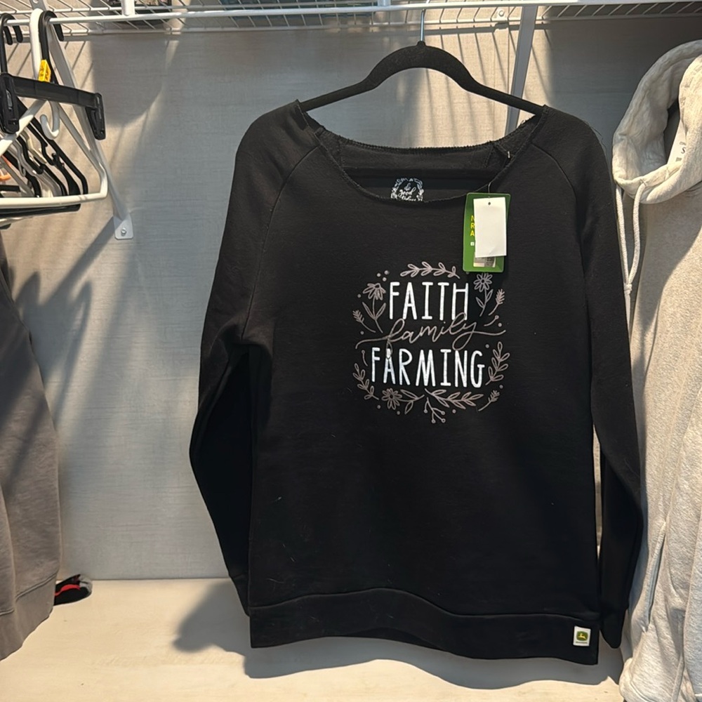 Faith and farming, scoop neck hoodie